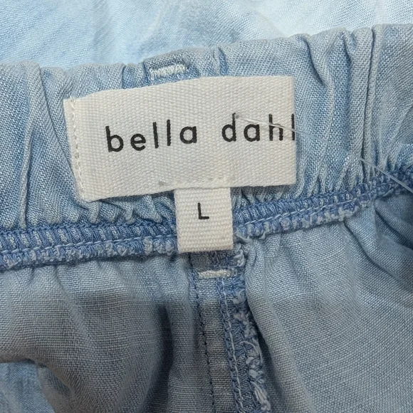 Bella Dahl Light Blue Tencel Women's Shorts Button Fly Tie Waist Large - Picture 6 of 9